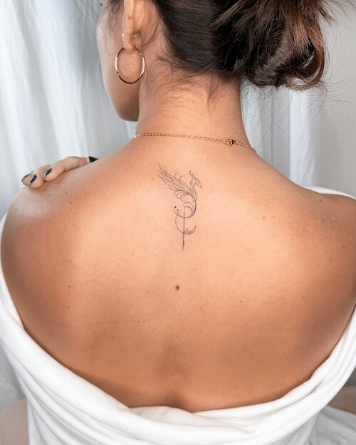 feminine phoenix tattoo designs for women