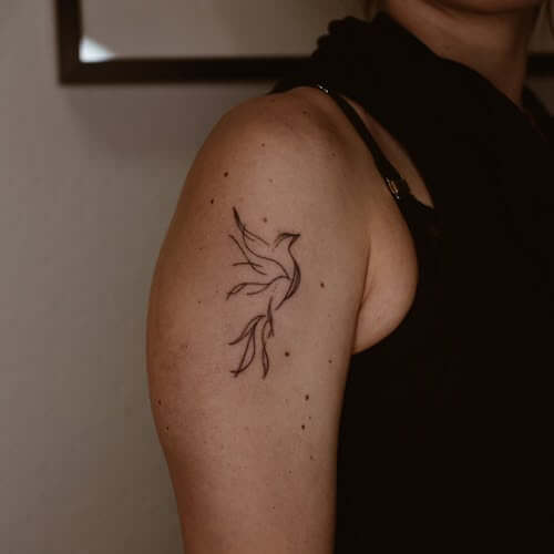 feminine phoenix tattoo designs for women