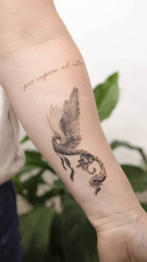feminine phoenix tattoo designs for women