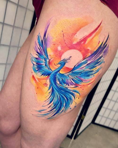 feminine phoenix tattoo designs for women