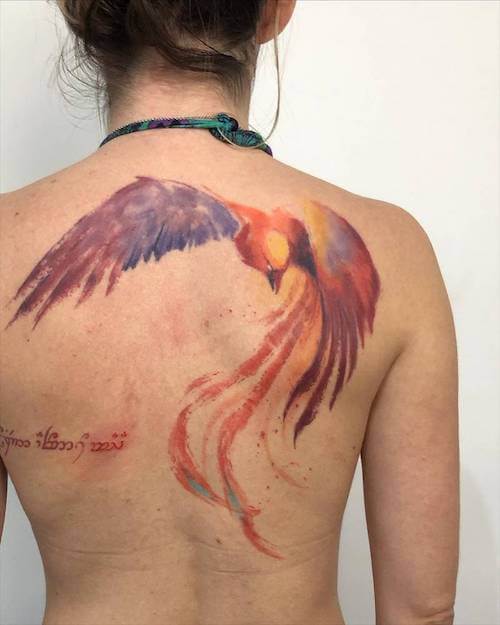 feminine phoenix tattoo designs for women