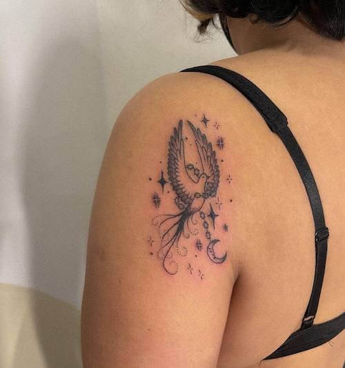 feminine phoenix tattoo designs for women