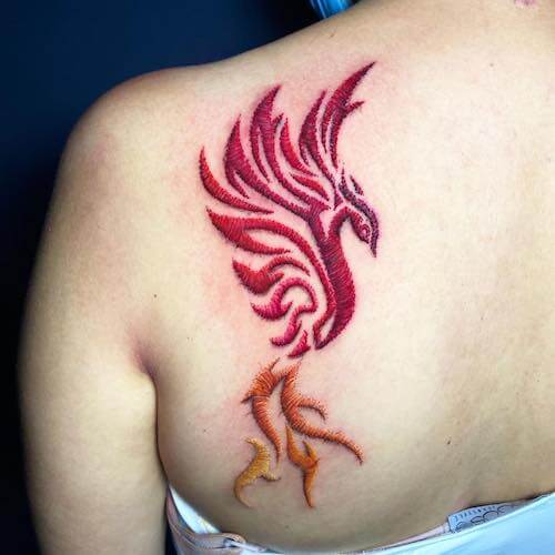 feminine phoenix tattoo designs for women