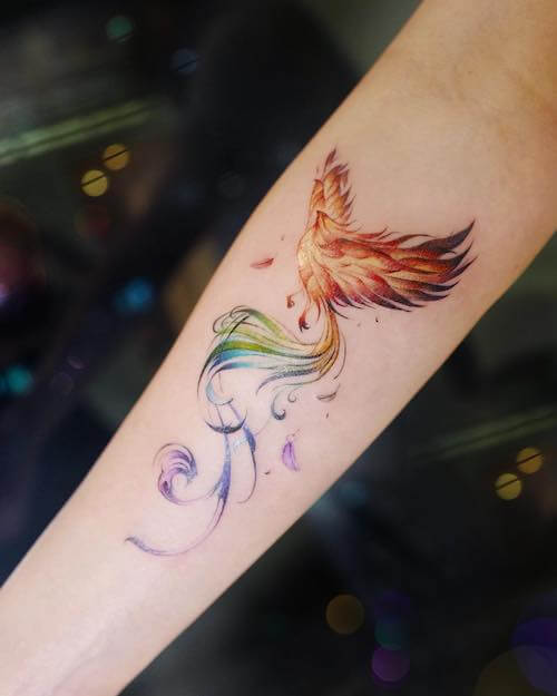 feminine phoenix tattoo designs for women