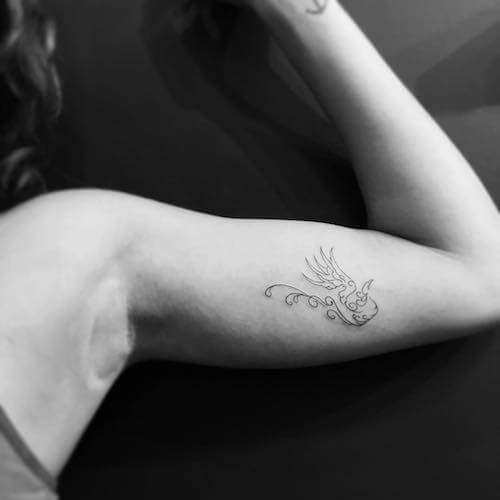 feminine phoenix tattoo designs for women