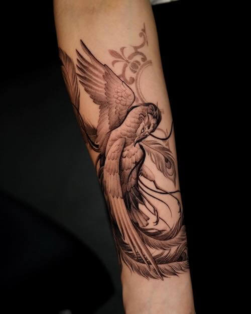 feminine phoenix tattoo designs for women