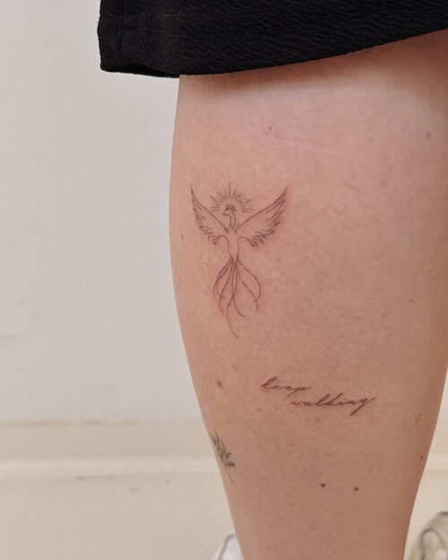 feminine phoenix tattoo designs for women