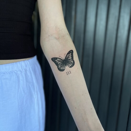 angel number tattoo