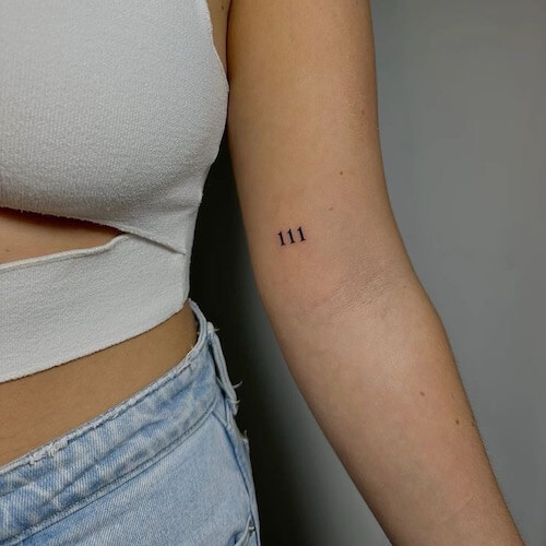 angel number tattoo