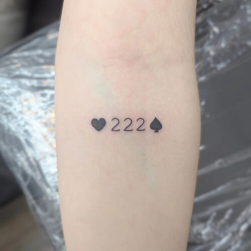 angel number tattoo