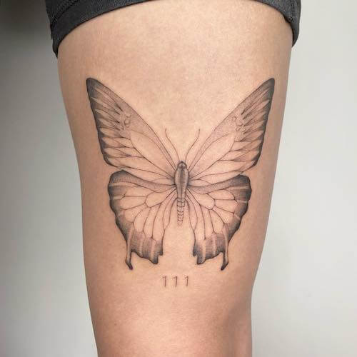 angel number tattoo