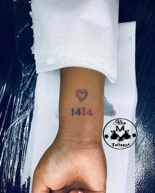 angel number tattoo