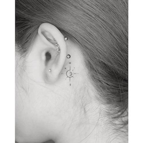 behind the ear tattoos