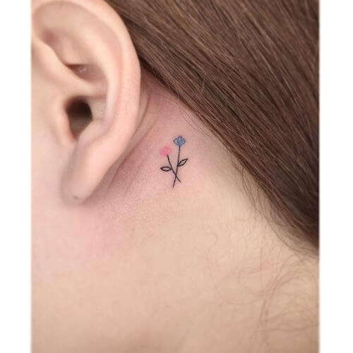 behind the ear tattoos