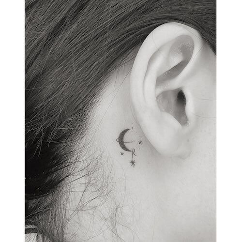 behind the ear tattoos