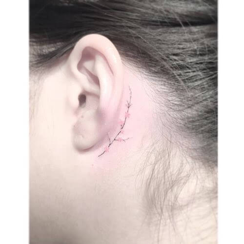behind the ear tattoos