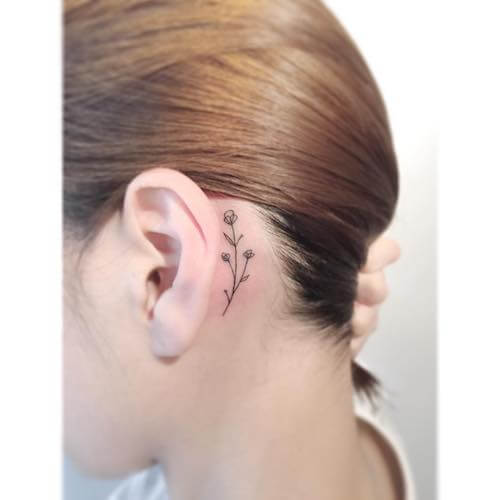 behind the ear tattoos