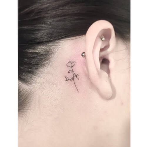 behind the ear tattoos