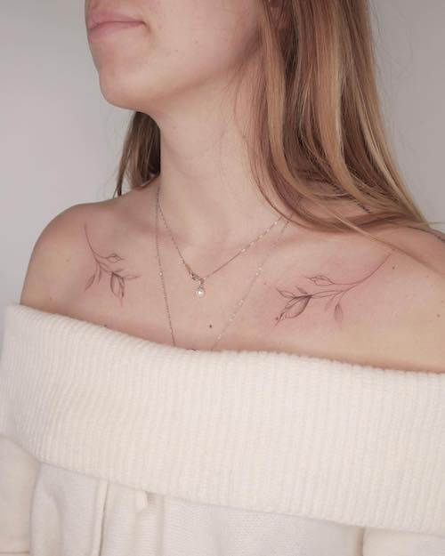 collar bone tattoos women