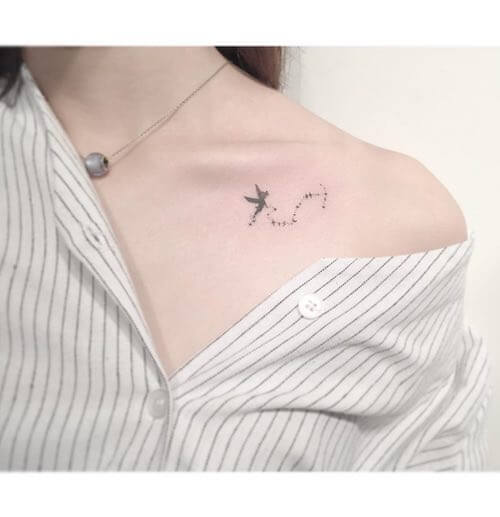 collar bone tattoos women