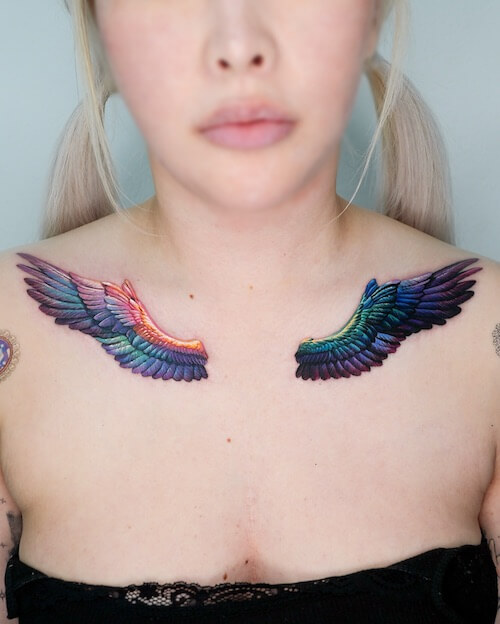 collar bone tattoos women
