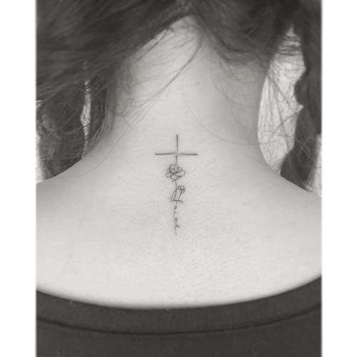 cross tattoos women