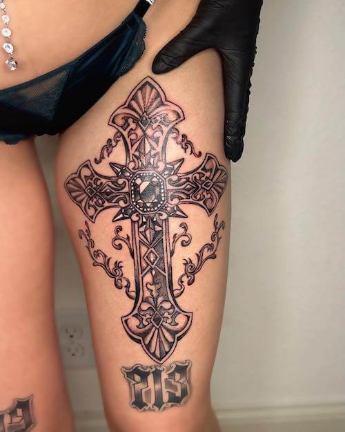 cross tattoos women