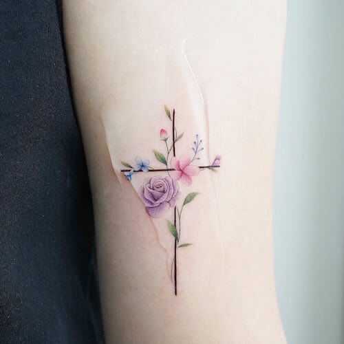 cross tattoos women