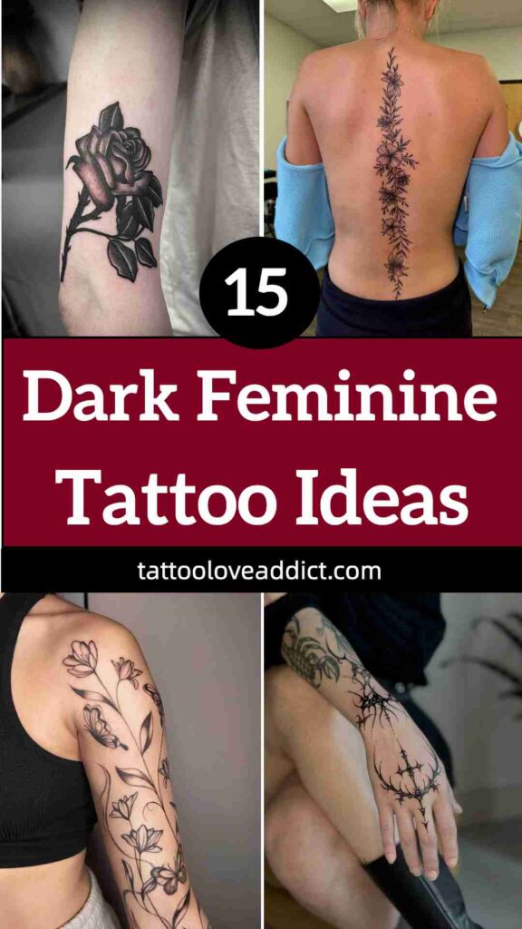 dark feminine tattoos women