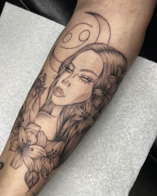 dark feminine tattoo