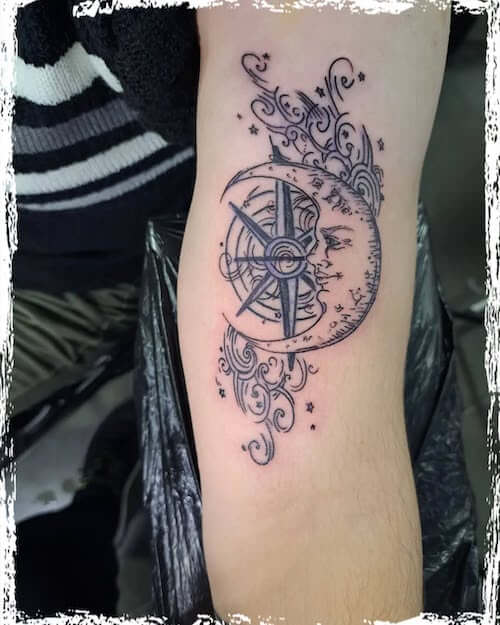 feminine compass tattoo women