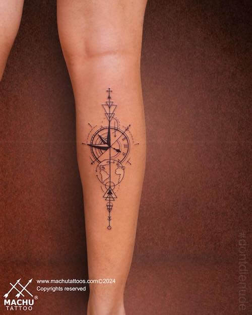 feminine compass tattoo women
