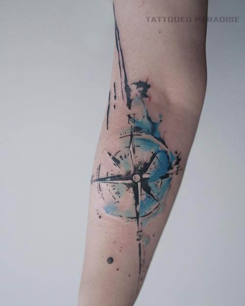 feminine compass tattoo women