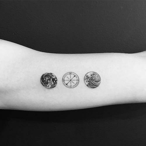 feminine compass tattoo women