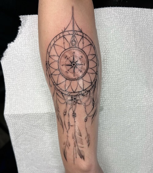 feminine compass tattoo women