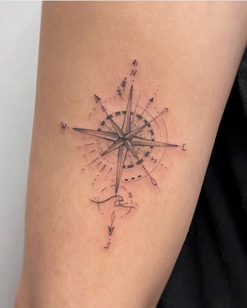 feminine compass tattoo women