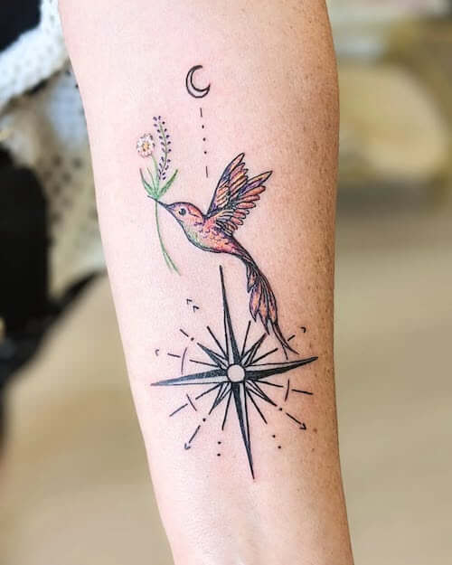 feminine compass tattoo women