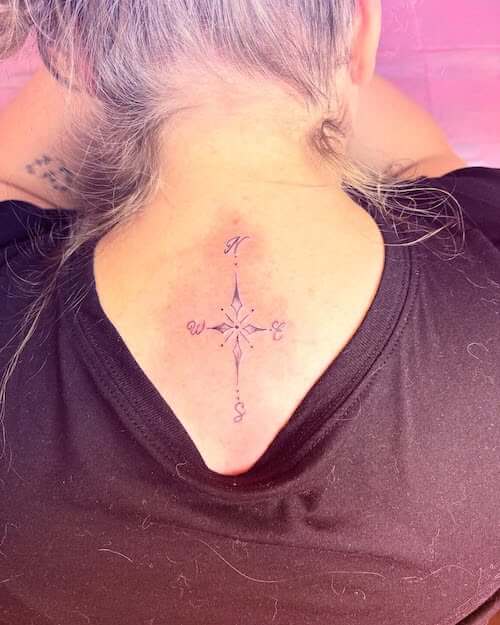feminine compass tattoo women