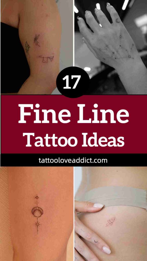 fine line tattoos for women collage