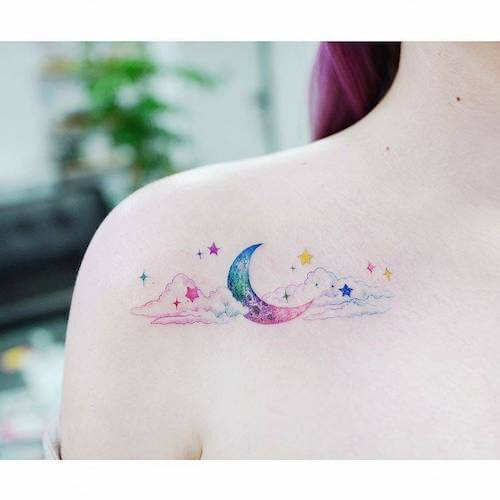 moon tattoo designs women