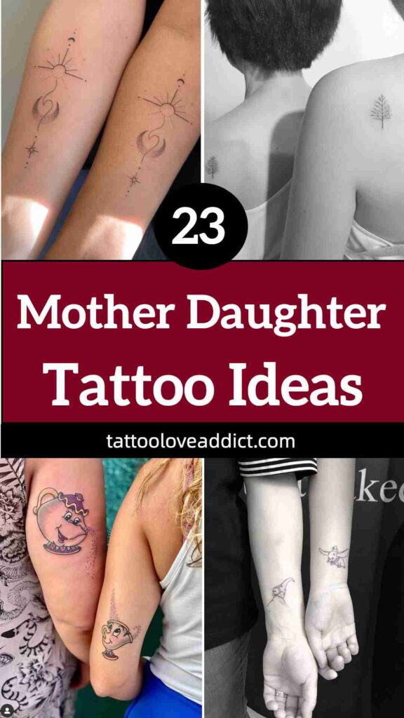mother daughter tattoos collage