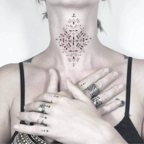 neck tattoo women