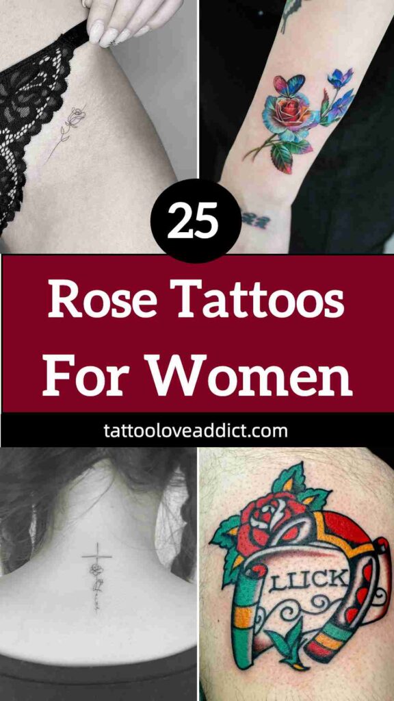 rose tattoo designs for women collage