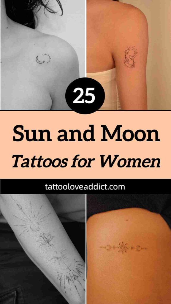 sun and moon tattoos women