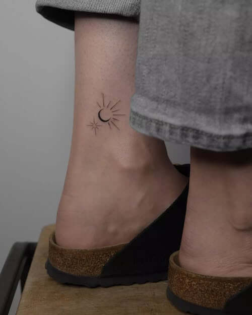 sun and moon tattoos women