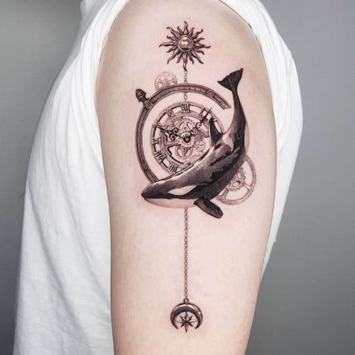 sun and moon tattoos women