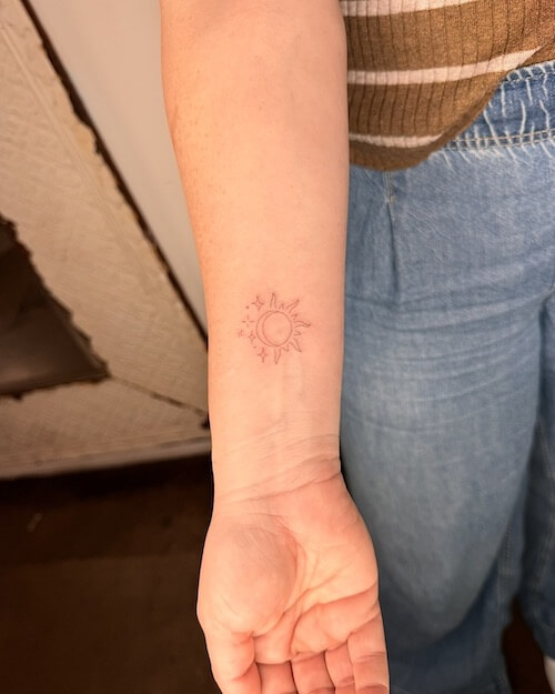 sun and moon tattoos women