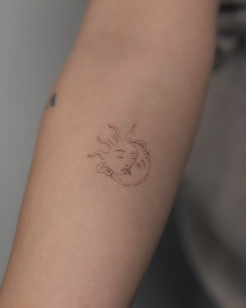 sun and moon tattoos women