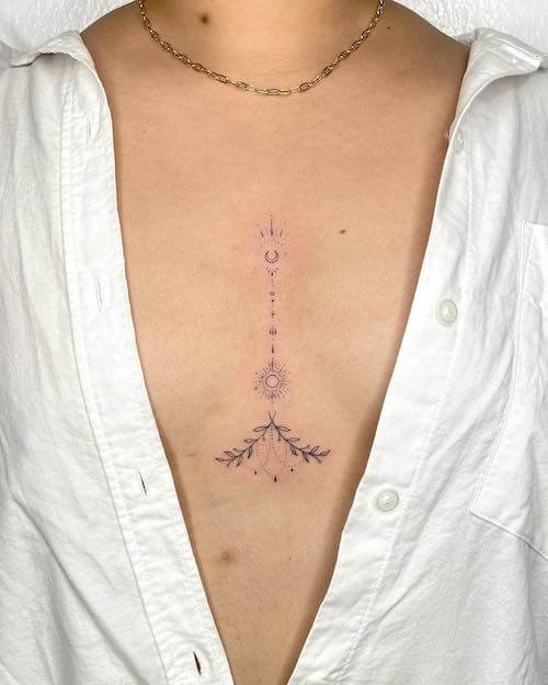 sun and moon tattoos women
