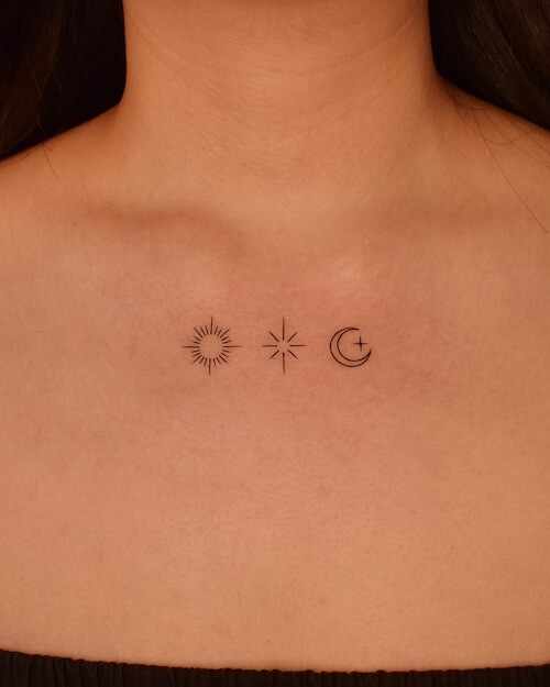 sun and moon tattoos women
